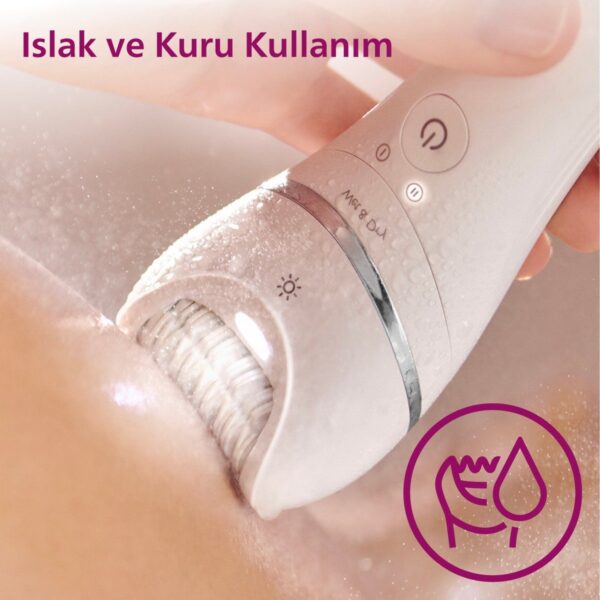 Philips BRE710/05 Epilatör (Yüz+Koltuk alti+Bikini Bölgesi+Bacak)Islak-Kuru,Işıklı,Kablosuz