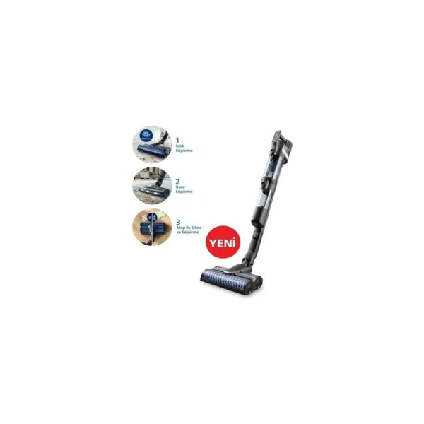 Philips Islak & Kuru Moplu Aqua Trio 9000 Seri Power Cyclone 12 Ultra Premium Dijital LCD Ekran, Hibrit Güç Motoru Yüksek Performanslı Kablosuz Dikey Süpürge Daha Temiz Daha Uzun Şarj