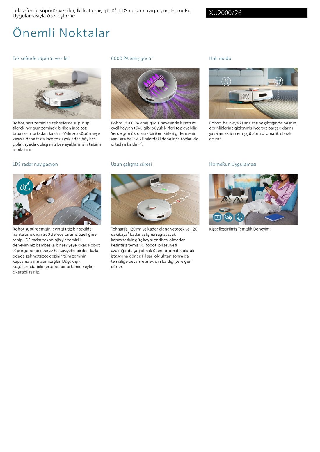 Philips XU2000/26 Phılıps Islak Kuru Robot Süpürge Beyaz