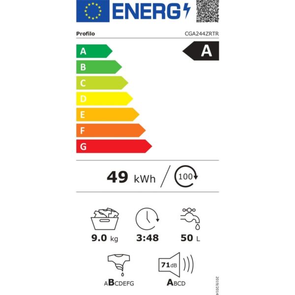 Profilo CGA244ZRTR A Enerji Sınıfı 9 KG1400 Devir Çamaşır Makinesi