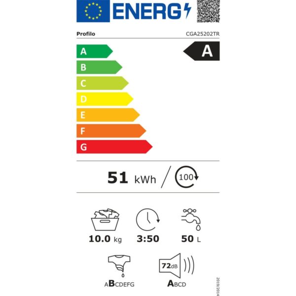 Profilo CGA25202TR A Enerji Sınıfı 10 kg 1200 Devir Çamaşır Makinesi