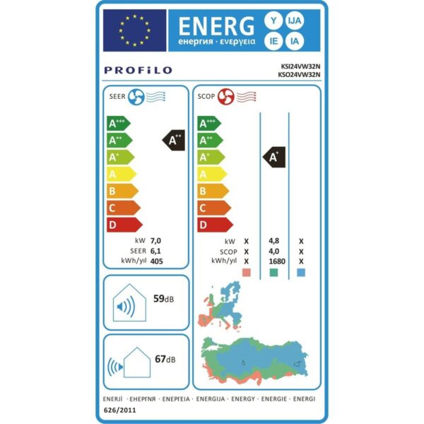 Profilo KSX24VW32N A++ 24000 Btu Inverter Wifi Duvar Tipi Klima