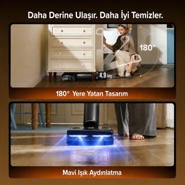 Roborock F25 Steam Akıllı Dikey Süpürge Siyah