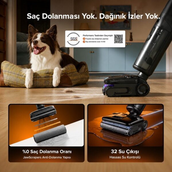 Roborock F25 Steam Akıllı Dikey Süpürge Siyah