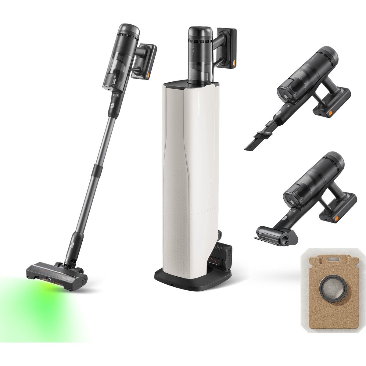 Roborock H60 Hub Ultra Dikey Süpürge 1500+ L Toz Haznesi ile Turbo Başlıklı Şarjlı Temizlik HBCV00009VFSLV