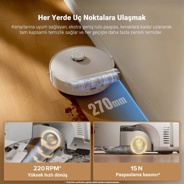 Roborock Qrevo Curv 2 Flow Akıllı Robot Süpürge 20.000 Pa Düz Zemin İçin Akıllı Kontrol