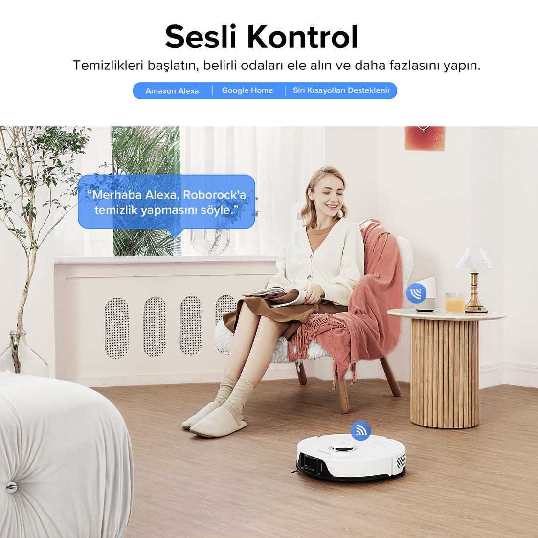 Roborock S8 Sonic Mopping Akıllı Robot Süpürge S8 Beyaz
