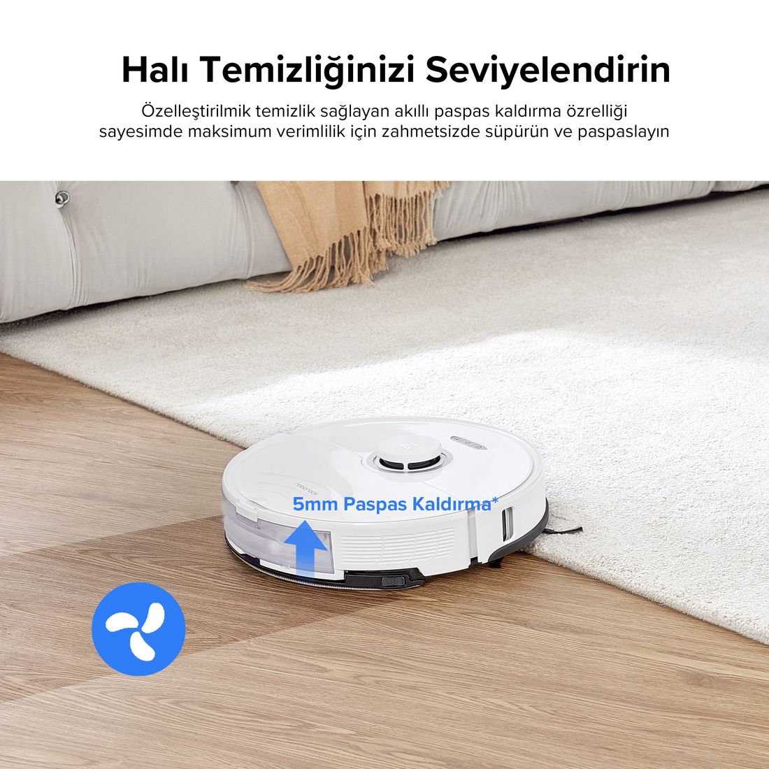 Roborock S8 Sonic Mopping Akıllı Robot Süpürge S8 Beyaz