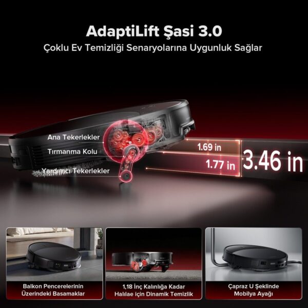 Roborock Saros 20 Akıllı Robot Süpürge 36.000 Pa – Siyah