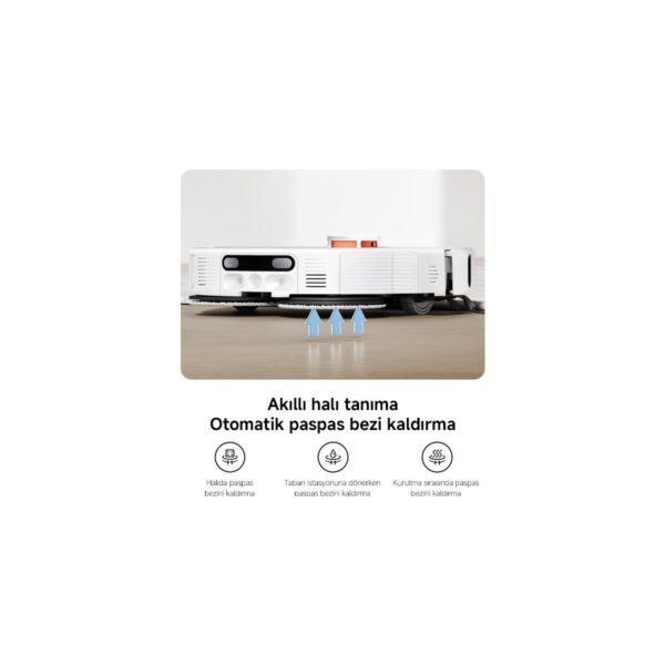 Robot Vacuum H50 Pro Beyaz Akıllı Robot Süpürge + Paspas – 15000 Pa Emiş Gücü