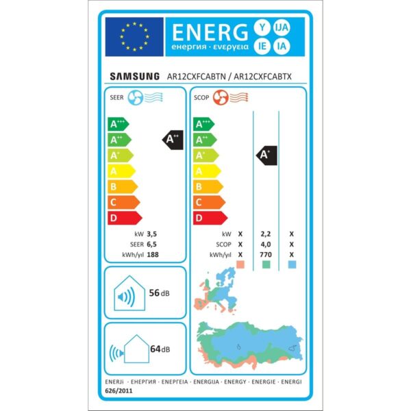 Samsung AR12CXFCABT/SK WindFree Premium A++ 12000 BTU Inverter Duvar Tipi Klima
