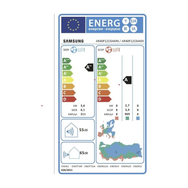 Samsung AR40F12C0AM/SK 12000 Btu A++ Enerji Sınıfı Beyaz Renkli Etkili Soğutmalı Inverter Split Klima