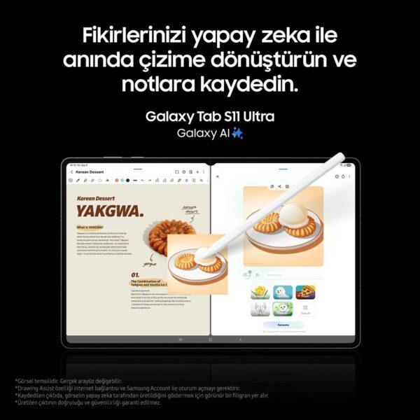 Samsung Galaxy Tab S11 Ultra 14.6″ AMOLED Ekran 12GB RAM 512GB Depolama Android İşletim Sistemi SM-X930