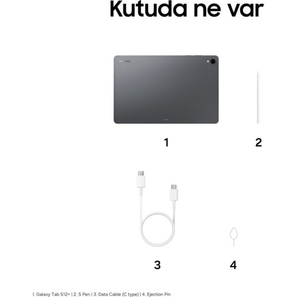 Samsung Galaxy Tab S12+, 12GB RAM, 256GB Depolama Alanı, 12.6 İnç, 120Hz Ekran, WiFi6E,S Pen Dahil