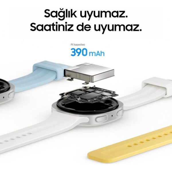 Samsung Galaxy Watch9 Gümüş, 44MM, Bluetooth, Incelik, Konfor, Ikonik Tasarım, Kişiselleştirilmiş Uyku Deneyimi, Sağlık Koçu, 445 Mah Pil, Konuşmak Için Bileğini Kaldır (Samsung Türkiye Versiyonu)
