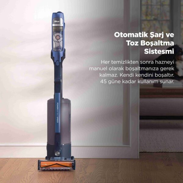 Shark® Powerdetect Speed™ Clean & Empty – Auto Empty Sistemli Pet Başlıklı Şarjlı Dikey Süpürge – Ultramarine
