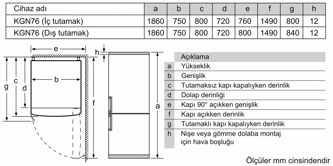 Siemens IQ500 KG76NCXE0N 526 Lt No-Frost Kombi Tipi Buzdolabı