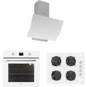 Silverline Esty Beyaz Ankastre Set A+ Enerji Sınıfı Modern Tasarım Digital Fırın ve Dokunmatik Davlumbaz HBCV000038OXDR