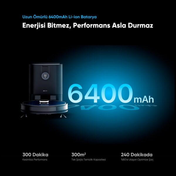 Şımart katya V+ Akıllı Robot Süpürge 15000Pa Premium Otomatik Toz Toplama Üniteli