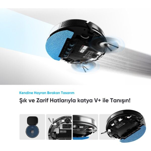 Şımart katya V+ Akıllı Robot Süpürge 15000Pa Premium Otomatik Toz Toplama Üniteli