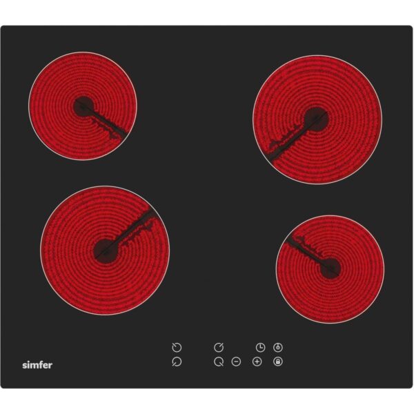 Simfer Ankastre Set Beyaz Dijital Power Turbo Fanlı Elektrikli Cam Ocaklı 2’li Set (Fırın+Elektrikli Ocak)
