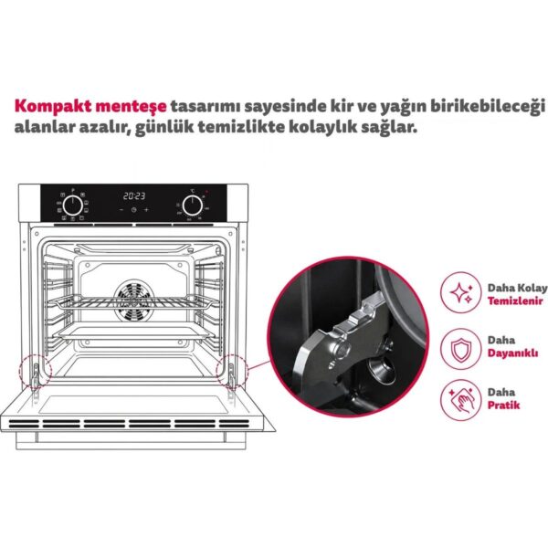 Simfer Trend Mekanik Siyah Turbo Özellikli Cam Ocaklı 3’lü Ankastre Set