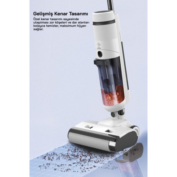 Sinbo SFC-4105 Beyaz Islak-Kuru Yüzey Temizleyici Şarjlı Kullanım ve 0,4 L Toz Haznesi ile
