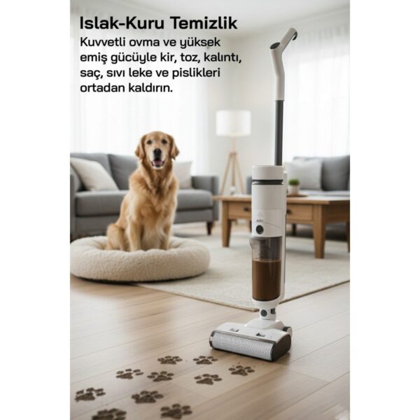 Sinbo SFC-4105 Beyaz Islak-Kuru Yüzey Temizleyici Şarjlı Kullanım ve 0,4 L Toz Haznesi ile
