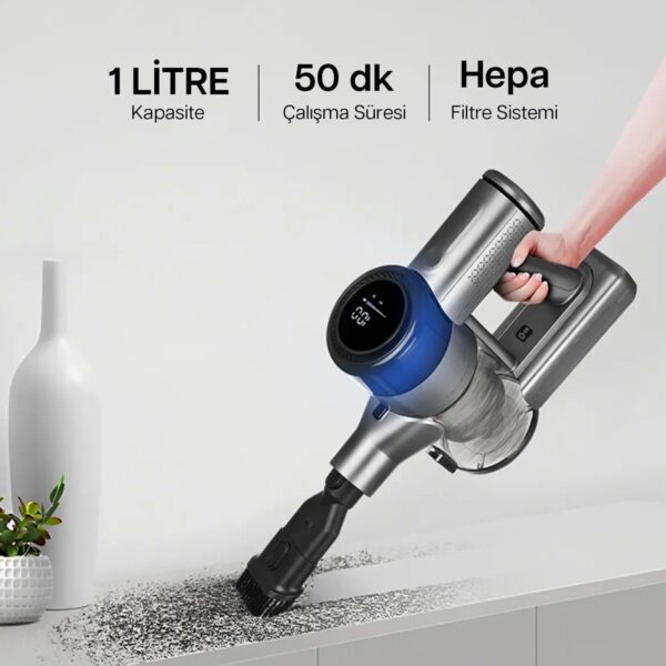 Sinbo SVC-8621 Dikey Kablosuz Şarjlı Süpürge 25.9 V Güç Değeri ile Gri Renk ve LED Aydınlatmalı