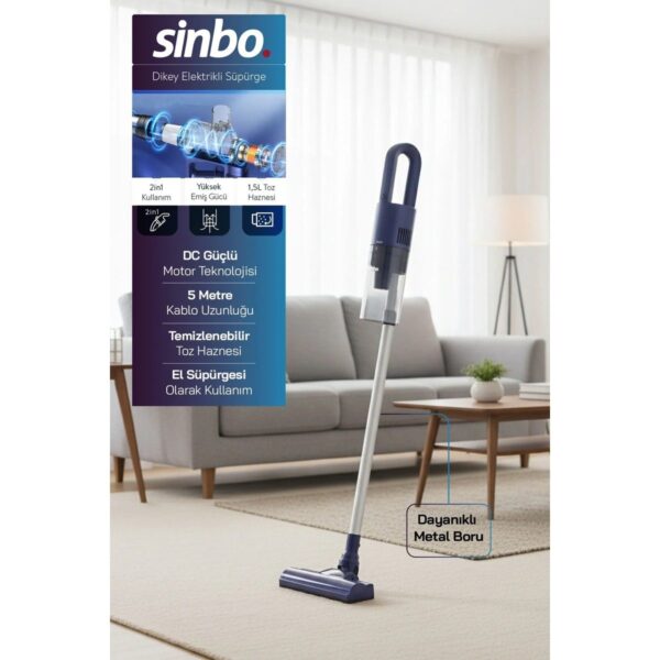 Sinbo Svc 8628 Elektrikli Süpürge 1.5 L Toz Haznesi ile Kablolu Kullanım ve Yüksek Emiş Gücü