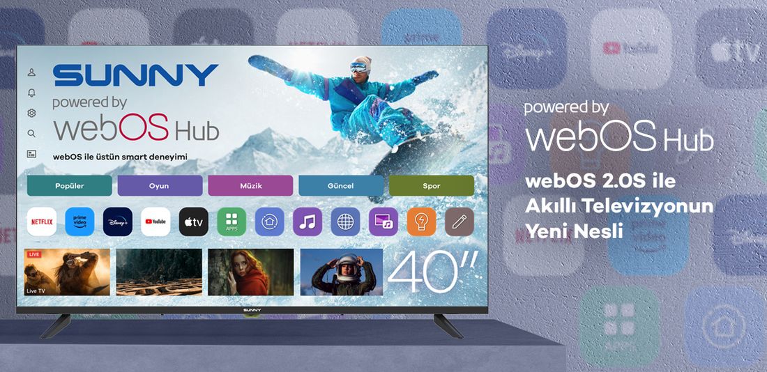 Sunny SN40LEDM-W02S 40'' 101 Ekran Uydu Alıcılı Full HD webOS LED TV