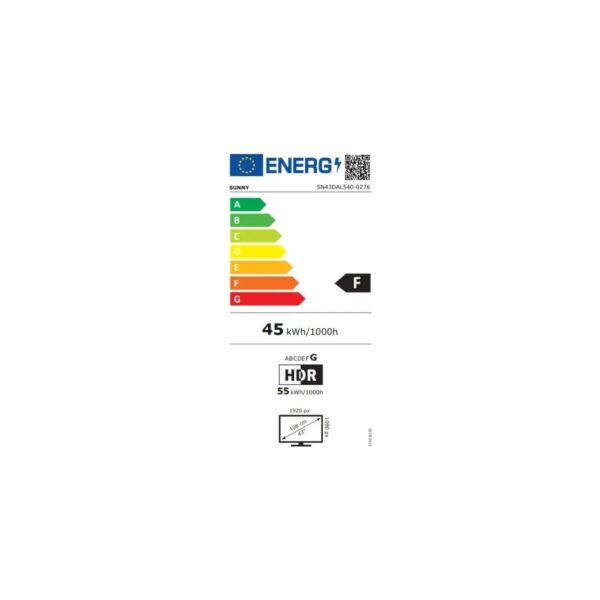 Sunny SN43DAL540C 43″ 109 Ekra Full HD LED TV Dahili Uydu Alıcılı 1920 x 1080 Çözünürlük