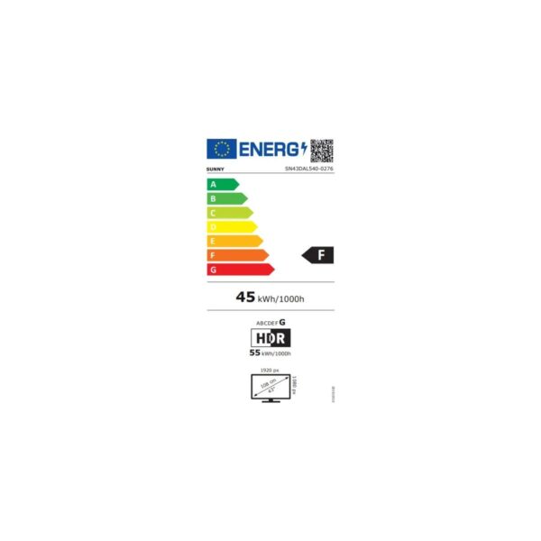Sunny SN43DAL540C 43″ 109 Ekra Full HD LED TV Dahili Uydu Alıcılı 1920 x 1080 Çözünürlük