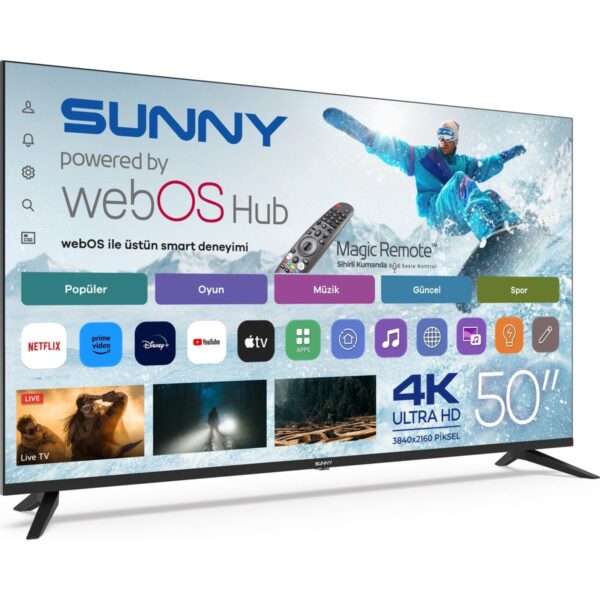 Sunny SN50UPRL-W02M 50” 127 Ekran Uydu Alıcılı 4K Ultra HD webOS LED TV