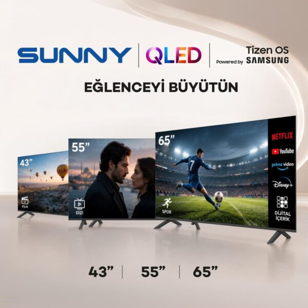 Sunny SN55QUPRL-T08I PERLA 55” 139 Ekran Uydu Alıcılı 4K Ultra HD Smart Tizen QLED TV