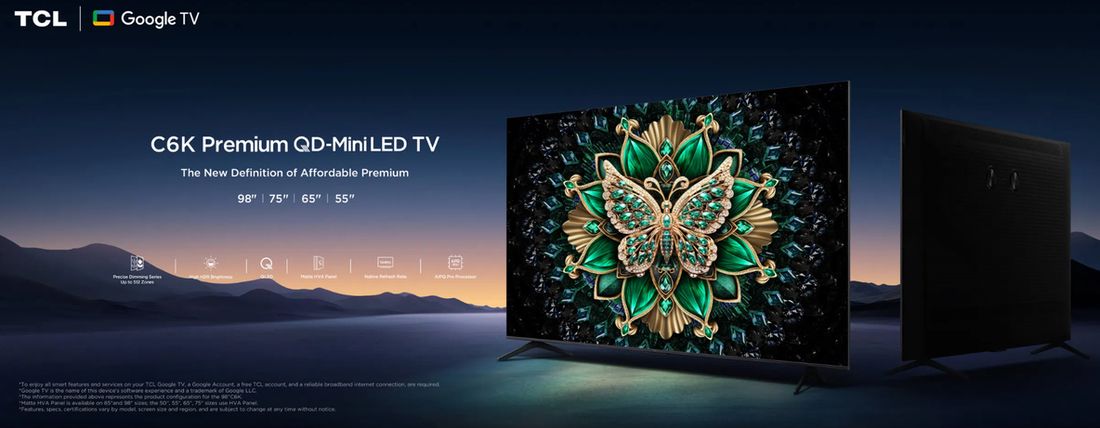 TCL 50C6K 50" 127 Ekran Uydu Alıcılı 4K Ultra HD Google MiniLED TV