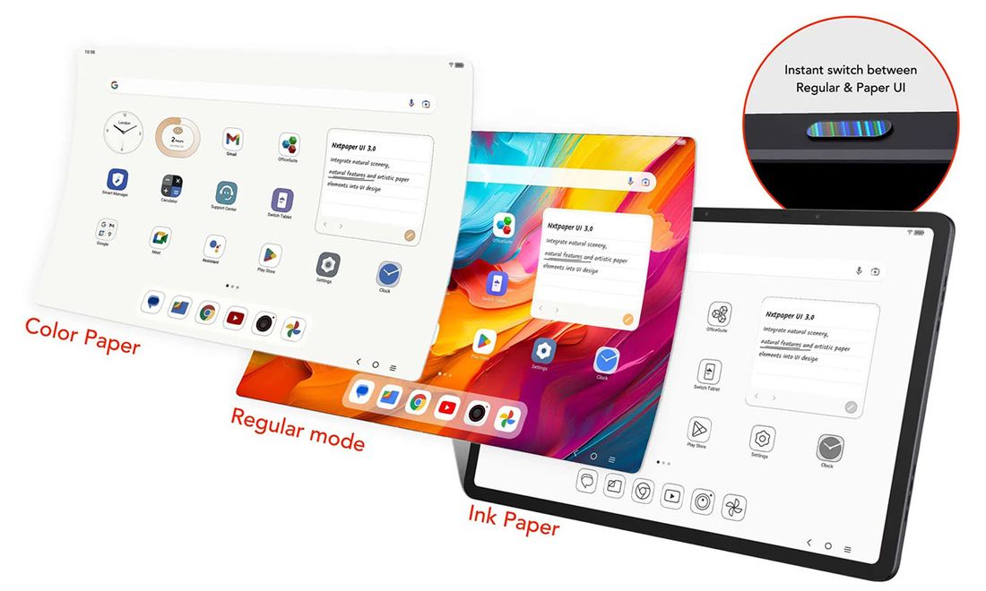 TCL NXTPAPER 14 inç 60Hz 2.4K Tablet 8GB Ram 256GB Hafıza Android 14 Gri Renkli Ekran