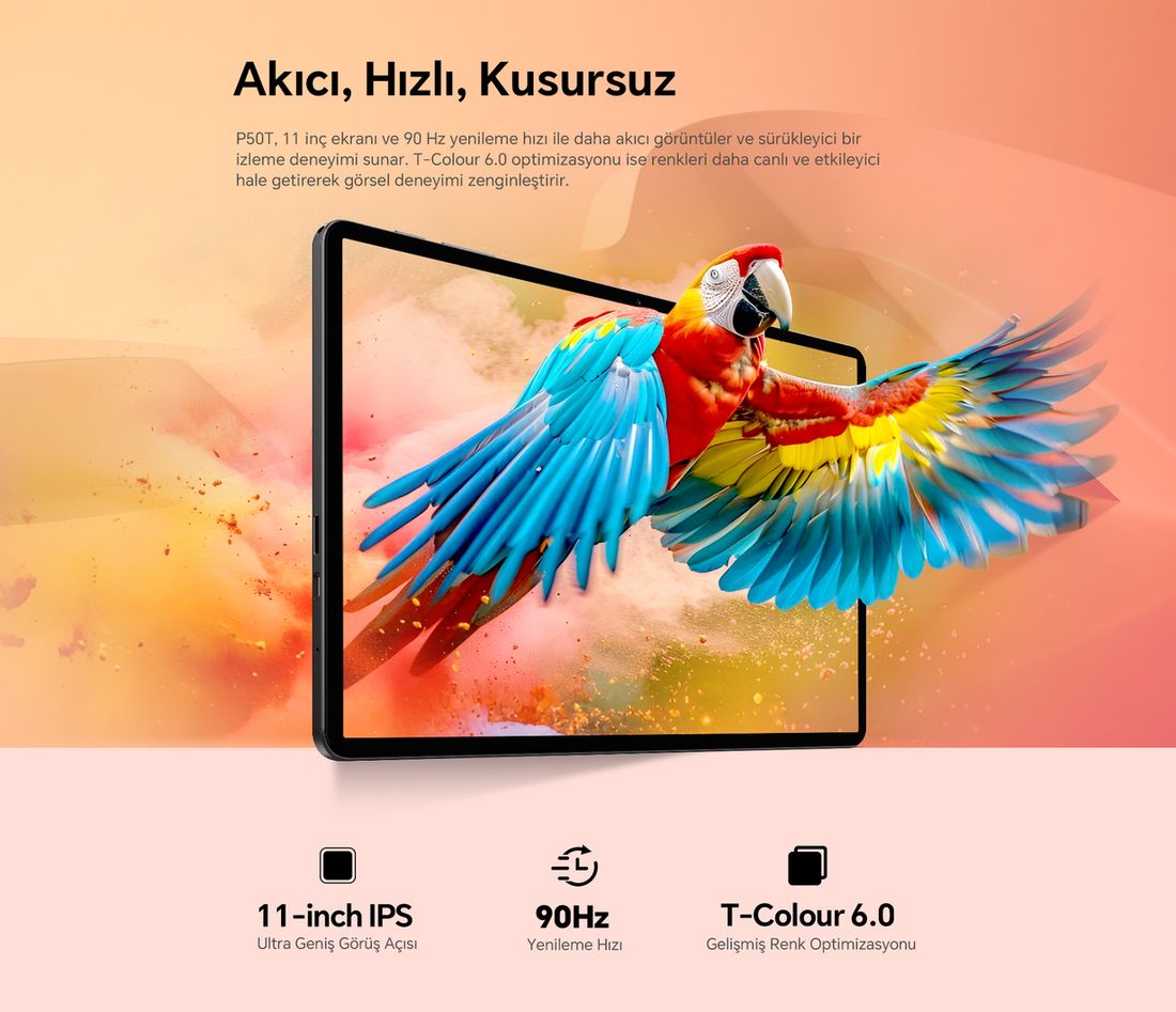 Teclast P50T 4/128 GB 11" Gri Klavye+Kılıf+Kalem