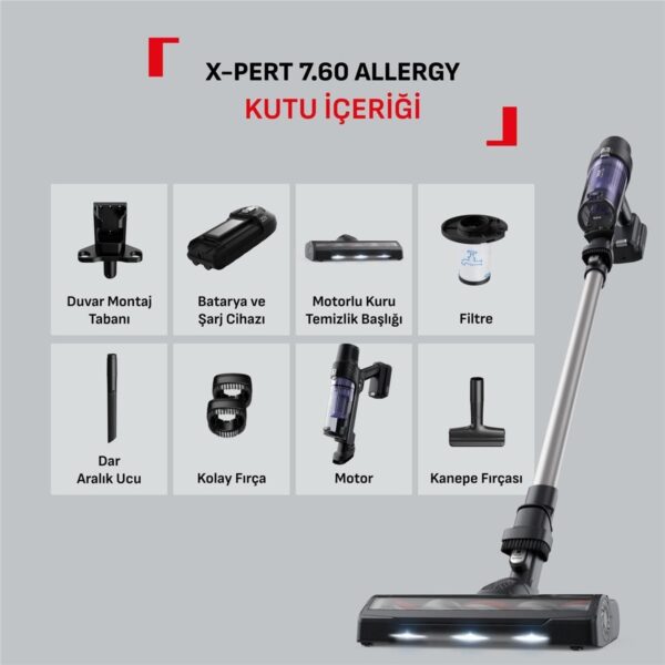 Tefal TY6A35TR X-Pert 7.60 Allergy Kablosuz Şarjlı Dikey Süpürge