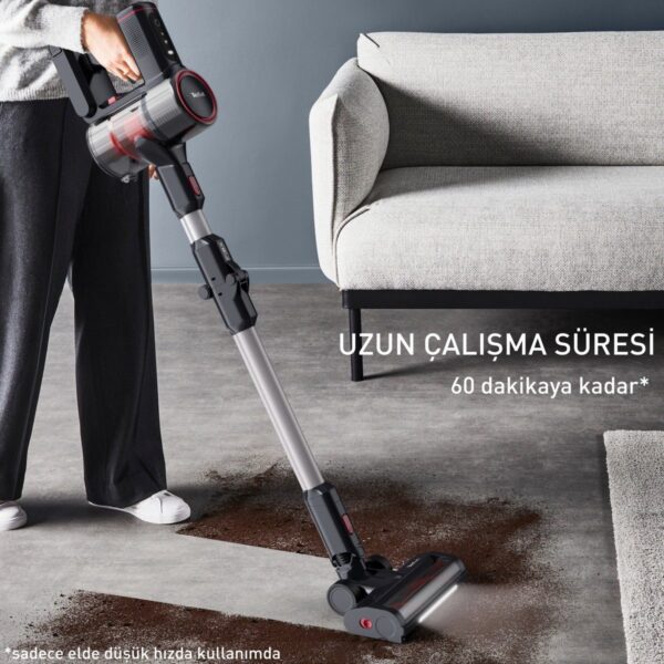 Tefal TY6T90TR X-Force Flex 8.60 Max Aqua Kablosuz Şarjlı Dikey Süpürge Kırmızı – Siyah Toz Haznesi ile Kolay Temizlik