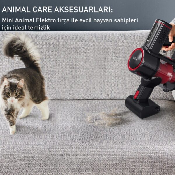 Tefal TY6T90TR X-Force Flex 8.60 Max Aqua Kablosuz Şarjlı Dikey Süpürge Kırmızı – Siyah Toz Haznesi ile Kolay Temizlik