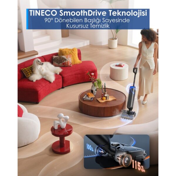Tineco Floor One S9 Artist Steam Kablosuz Buharlı Akıllı Islak Kuru Süpürge, Zemin Temizleyici Paspas, 140°C Yüksek Isılı Hypersteam Buhar Teknolojisi, 22KPA Güçlü Emiş, iloop Akıllı Emiş