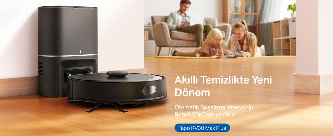TP-Link Tapo RV30 Max Plus 5300Pa Yüksek Vakum Güçlü Robot Süpürge ve Paspas + Akıllı Otomatik Boşaltma Ünitesi