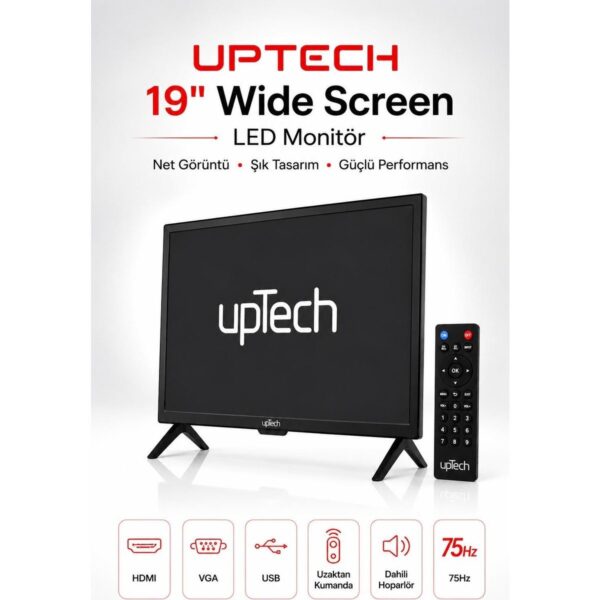 Uptech 19’’ (48 Ekran) Çanaklı / Çanaksız Wifi’li Uydu Alıcısı+Tv Askı Aparatı Hediye