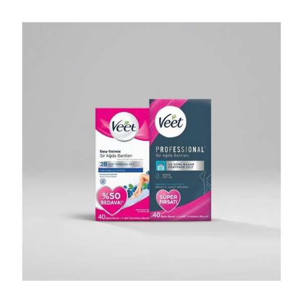 Veet Professional Ağda Bandı Hassas Ciltler İçin 40’lı Bacak & Vücut Bölgesi Temizleme Mendili
