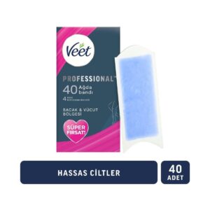 Veet Professional Ağda Bandı Hassas Ciltler İçin 40'lı Bacak & Vücut Bölgesi Temizleme Mendili SGVEET541717