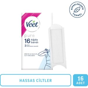 Veet Pure Hipoalerjenik Sir Ağda Bandı 16'lı Bikini & Koltuk Altı Bölgesi İçin Temizleme Mendili HBV00000S9DEK