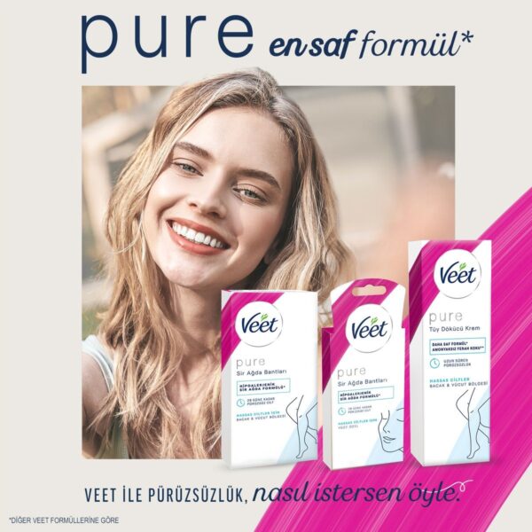Veet Pure Hipoalerjenik Sir Ağda Bandı 16’lı Bikini & Koltuk Altı Bölgesi İçin Temizleme Mendili
