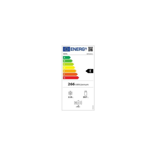 Vestel NFK52011 471 Lt Kapasiteye Sahip No-Frost Buzdolabı E Enerji Sınıfı Şık Tasarım ve Sessiz Çalışma