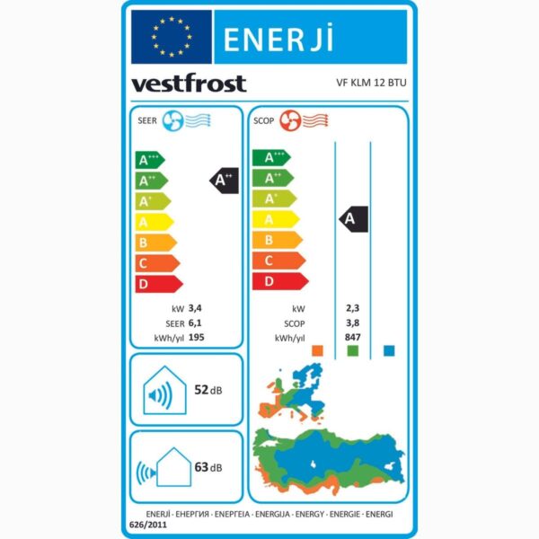 Vestfrost Vf Klm A++ 12000 BTU/h Inverter Duvar Tipi Klima